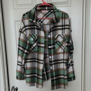 Plaid Button-Up Women's Jacket